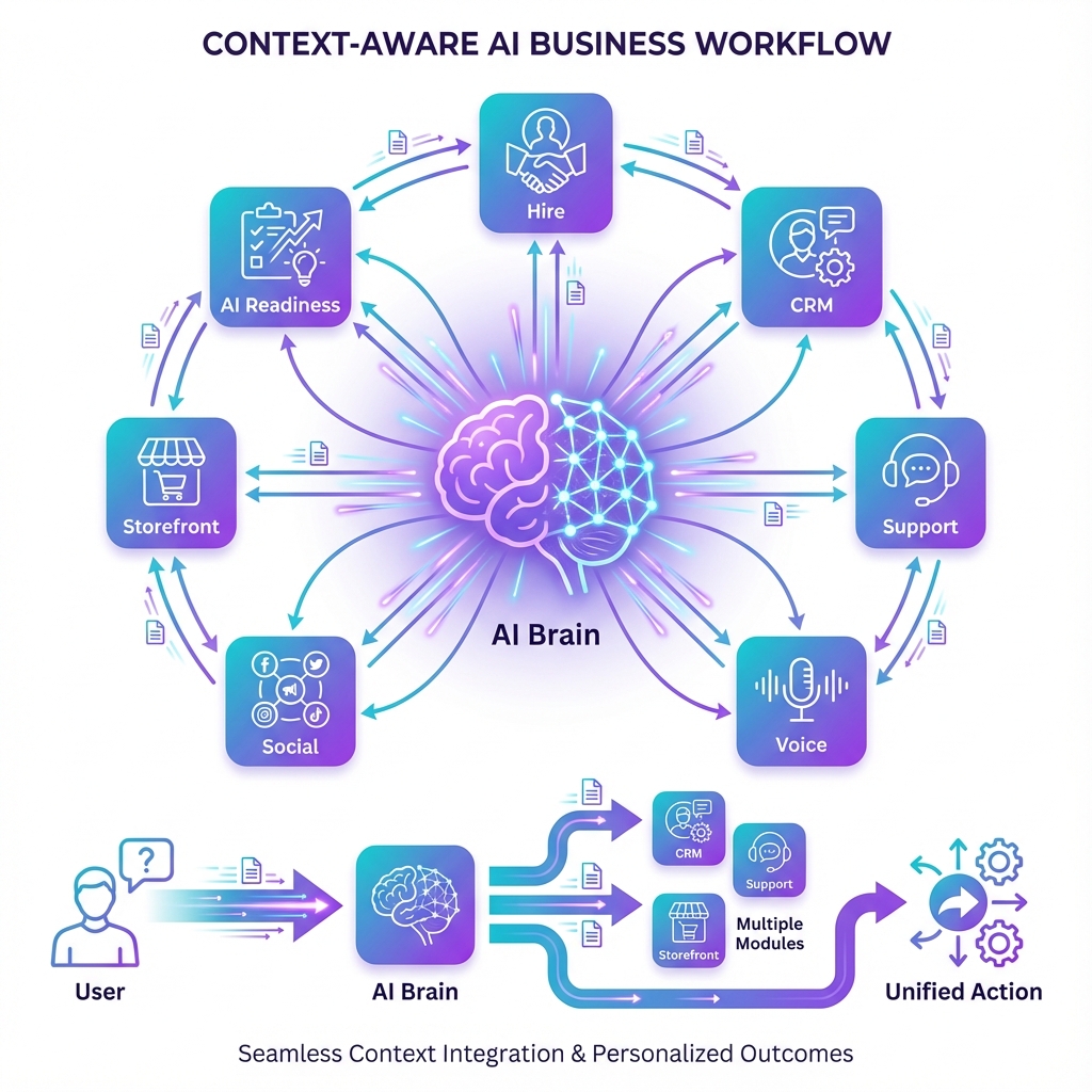 Flinkk AI workflow showing context-aware modules